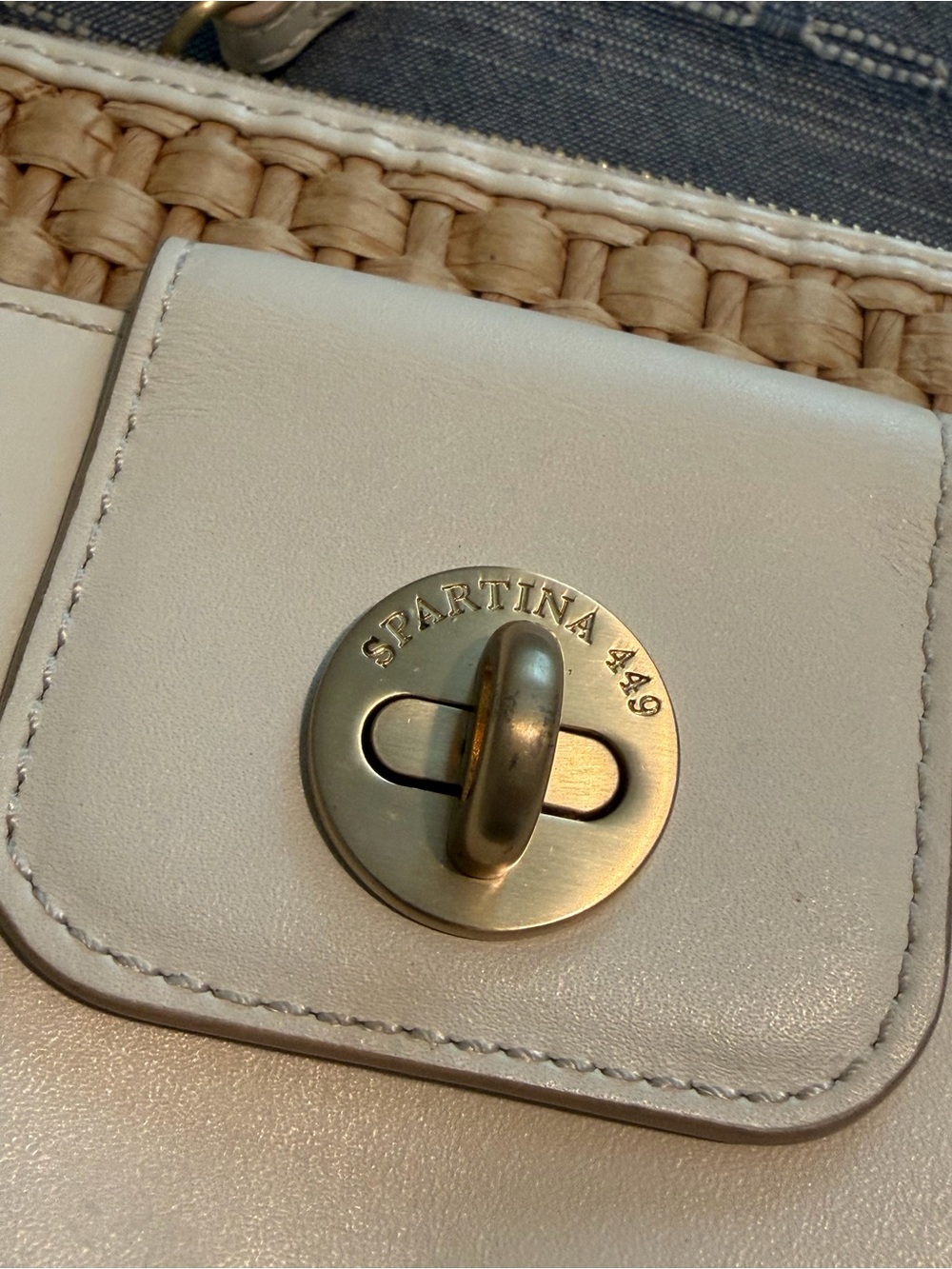 Spartina 449 handbag  straw and cream trim - Picture 2 of 11